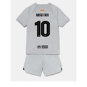 Barcelona Ansu Fati #10 babykläder Tredje Tröja barn 2022-23 Korta ärmar (+ Korta byxor)
